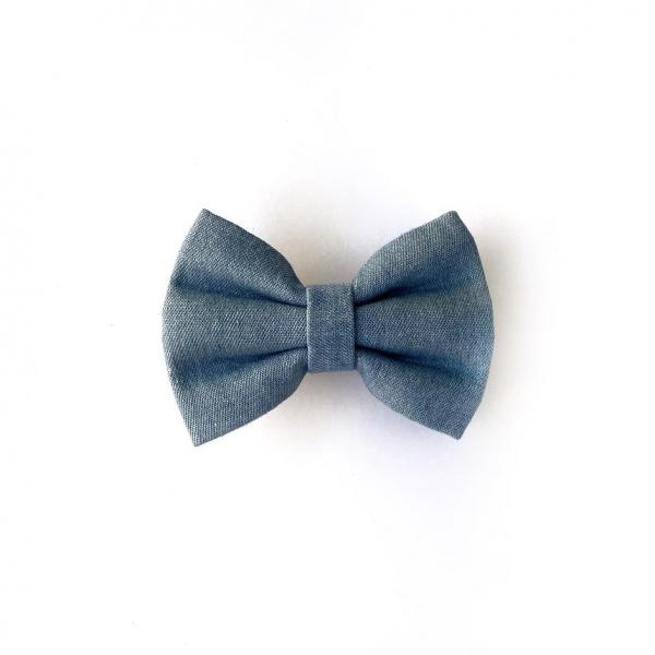 Blue Denim dog bow tie