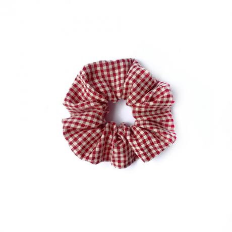 Red Checkered Scrunchie