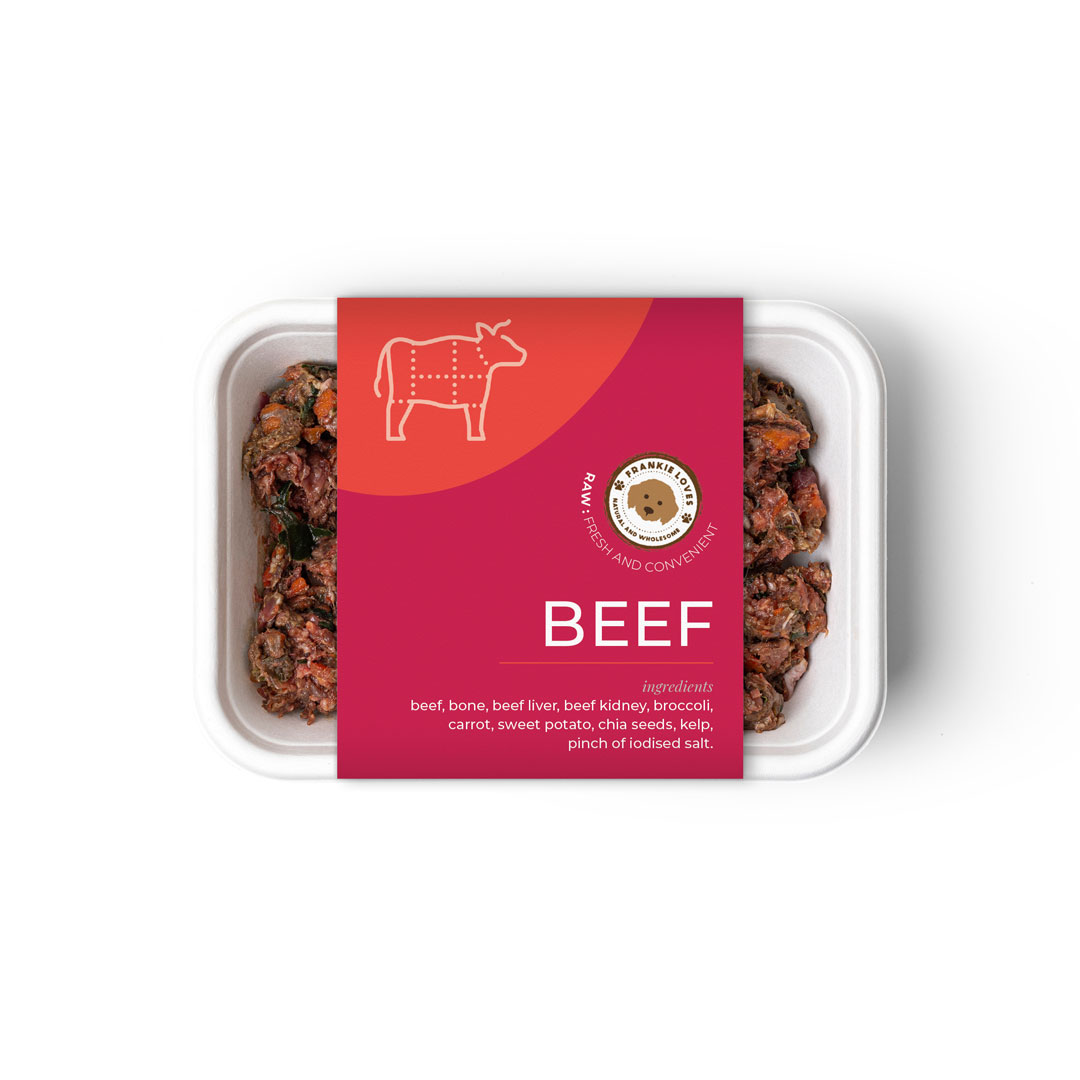 single packet of beef raw dog food frozen delivered in Perth