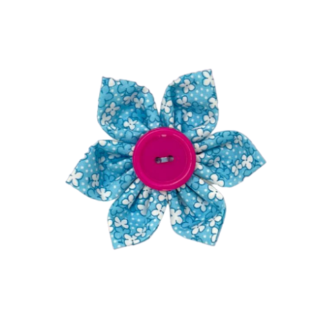 Blue Ditzy Flower Bow