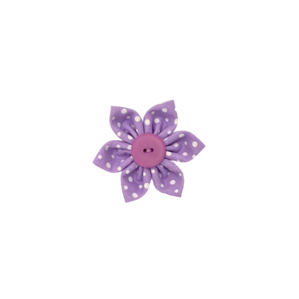 Lilac Polka Flower Bow