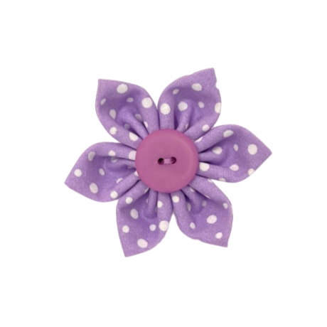 Lilac Polka Flower Bow